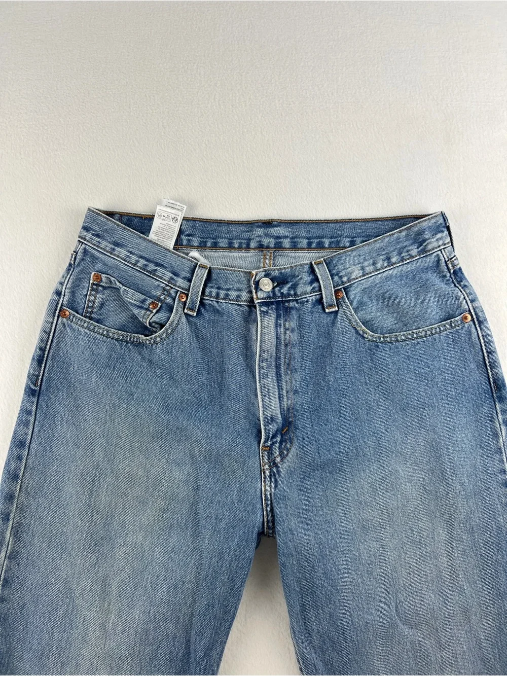 Levis 550 Straight Leg Medium Wash Denim Jeans Mens Sz 34x38 Classic Retro Worn